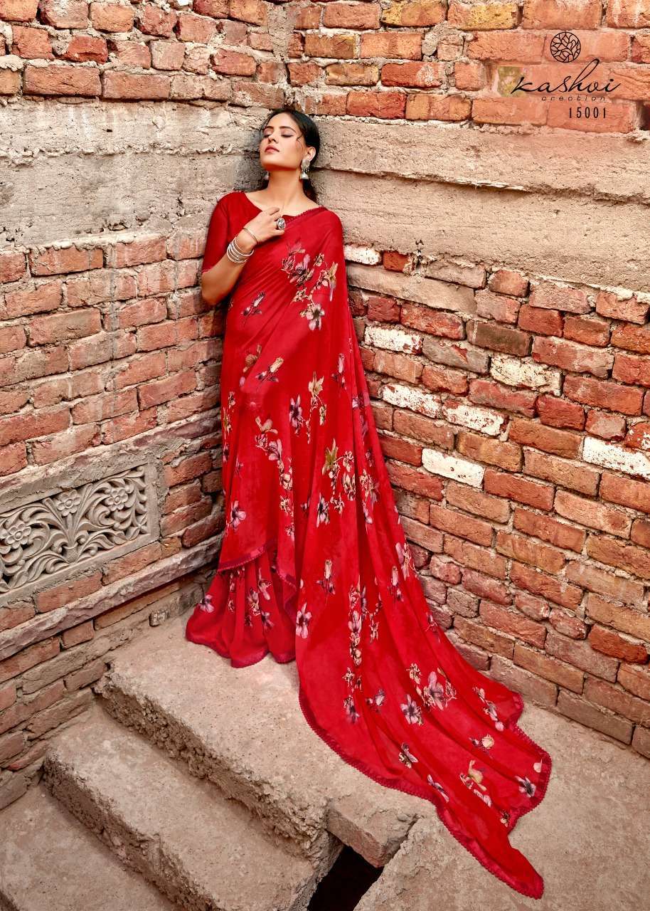YASHVI BY KASHVI CREATION 15001 TO 15010 SERIES INDIAN TRADITIONAL WEAR COLLECTION BEAUTIFUL STYLISH FANCY COLORFUL PARTY WEAR & OCCASIONAL WEAR PURE GEORGETTE SAREES AT WHOLESALE PRICE