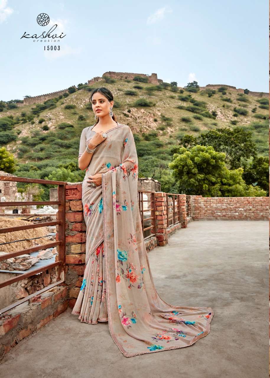 YASHVI BY KASHVI CREATION 15001 TO 15010 SERIES INDIAN TRADITIONAL WEAR COLLECTION BEAUTIFUL STYLISH FANCY COLORFUL PARTY WEAR & OCCASIONAL WEAR PURE GEORGETTE SAREES AT WHOLESALE PRICE