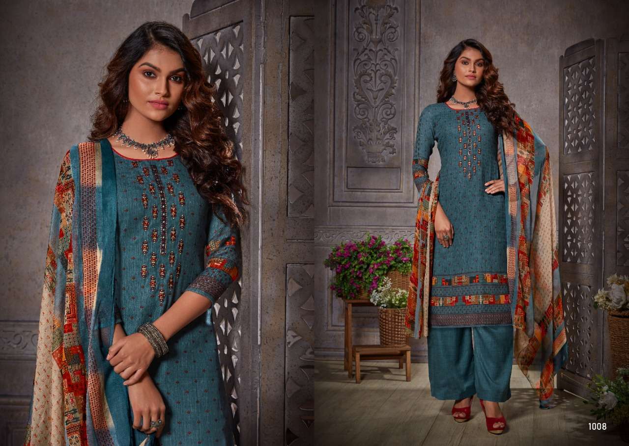 KAVIRA BY VIJAYA FASHION 1001 TO 1008 SERIES BEAUTIFUL STYLISH FANCY COLORFUL CASUAL WEAR & ETHNIC WEAR PASHMINA DOBBY EMBROIDERED DRESSES AT WHOLESALE PRICE