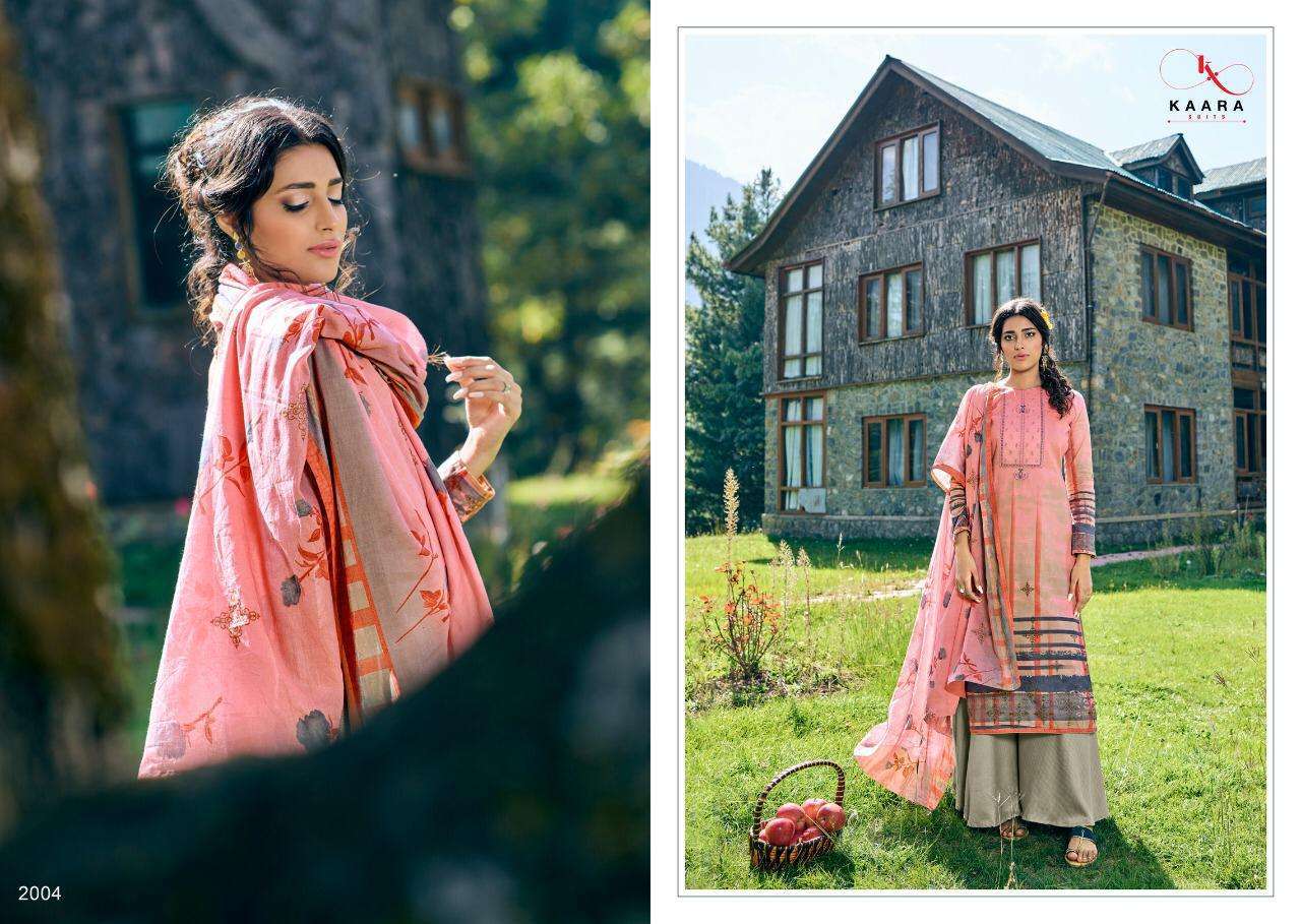 MAHIRA VOL-2 BY KAARA SUITS 2001 TO 2008 SERIES BEAUTIFUL STYLISH FANCY COLORFUL CASUAL WEAR & ETHNIC WEAR SELF WOOVEN PASHMINA DESIGNER PRINT DRESSES AT WHOLESALE PRICE