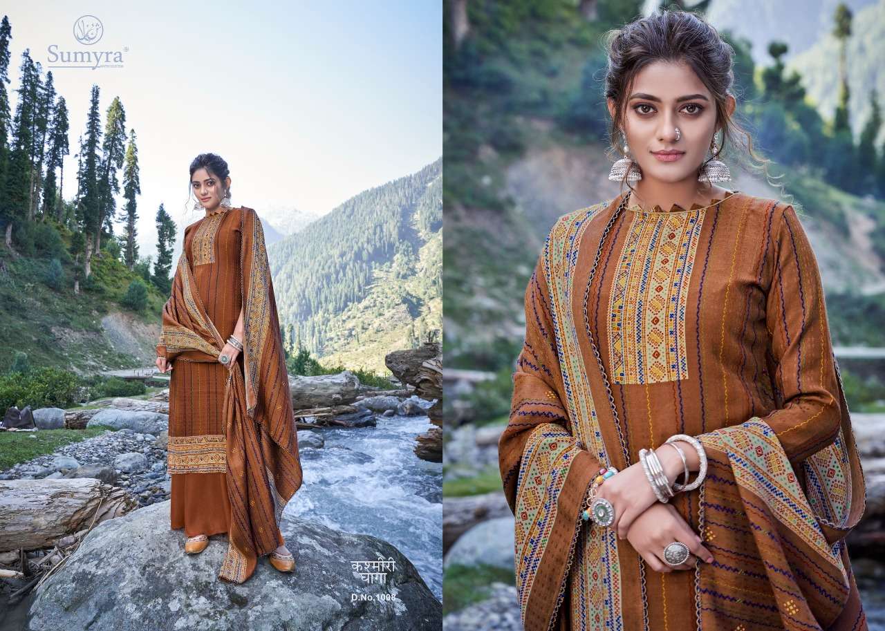 KASHMIRI DHAAGA BY SUMYRA 1001 TO 1008 SERIES BEAUTIFUL STYLISH FANCY COLORFUL CASUAL WEAR & ETHNIC WEAR PURE PASHMINA DESIGNER PRINT DRESSES AT WHOLESALE PRICE