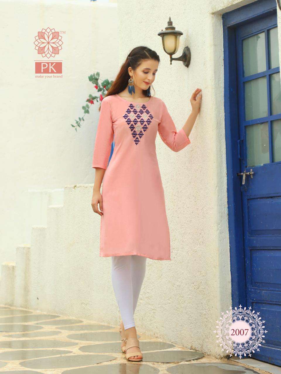 FASHION RAINBOW VOL-2 BY PK 2001 TO 2020 SERIES BEAUTIFUL STYLISH COLORFUL FANCY PARTY WEAR & ETHNIC WEAR & READY TO WEAR HEAVY COTTON EMBROIDERED KURTIS AT WHOLESALE PRICE