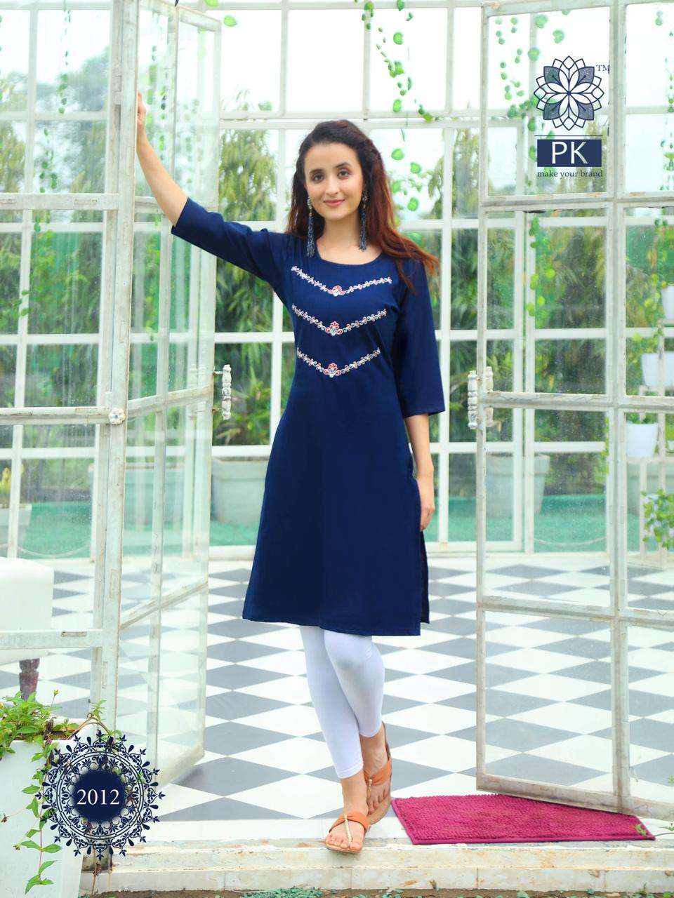 FASHION RAINBOW VOL-2 BY PK 2001 TO 2020 SERIES BEAUTIFUL STYLISH COLORFUL FANCY PARTY WEAR & ETHNIC WEAR & READY TO WEAR HEAVY COTTON EMBROIDERED KURTIS AT WHOLESALE PRICE