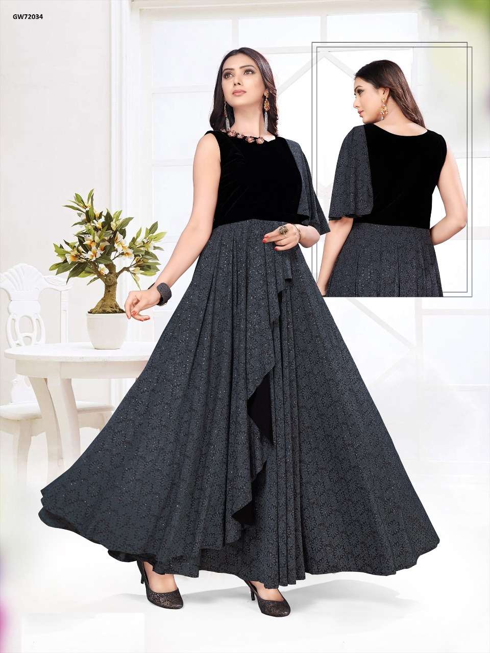 DESIGNER GOWN VOL-2 BY INDIAN WOMEN BEAUTIFUL STYLISH FANCY COLORFUL CASUAL WEAR & ETHNIC WEAR & READY TO WEAR IMPORTED GOWNS AT WHOLESALE PRICE