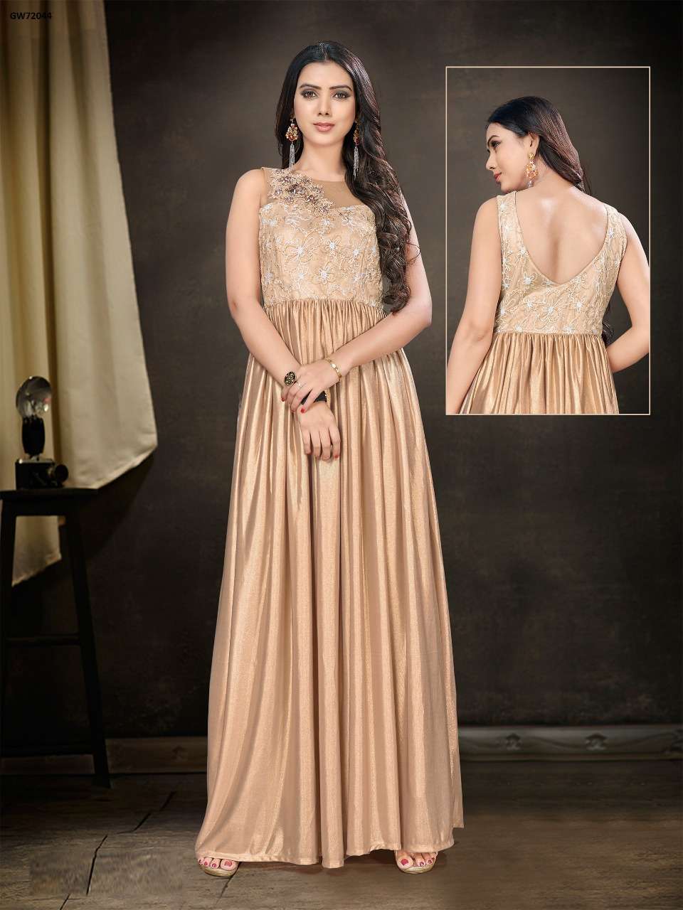 DESIGNER GOWN VOL-2 BY INDIAN WOMEN BEAUTIFUL STYLISH FANCY COLORFUL CASUAL WEAR & ETHNIC WEAR & READY TO WEAR IMPORTED GOWNS AT WHOLESALE PRICE