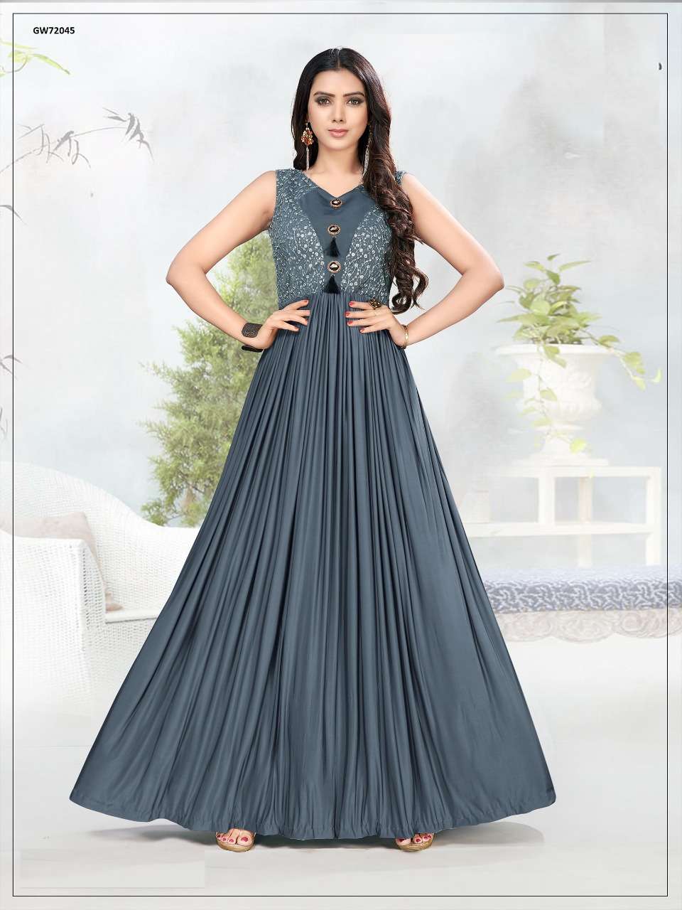 DESIGNER GOWN VOL-2 BY INDIAN WOMEN BEAUTIFUL STYLISH FANCY COLORFUL CASUAL  WEAR & ETHNIC WEAR