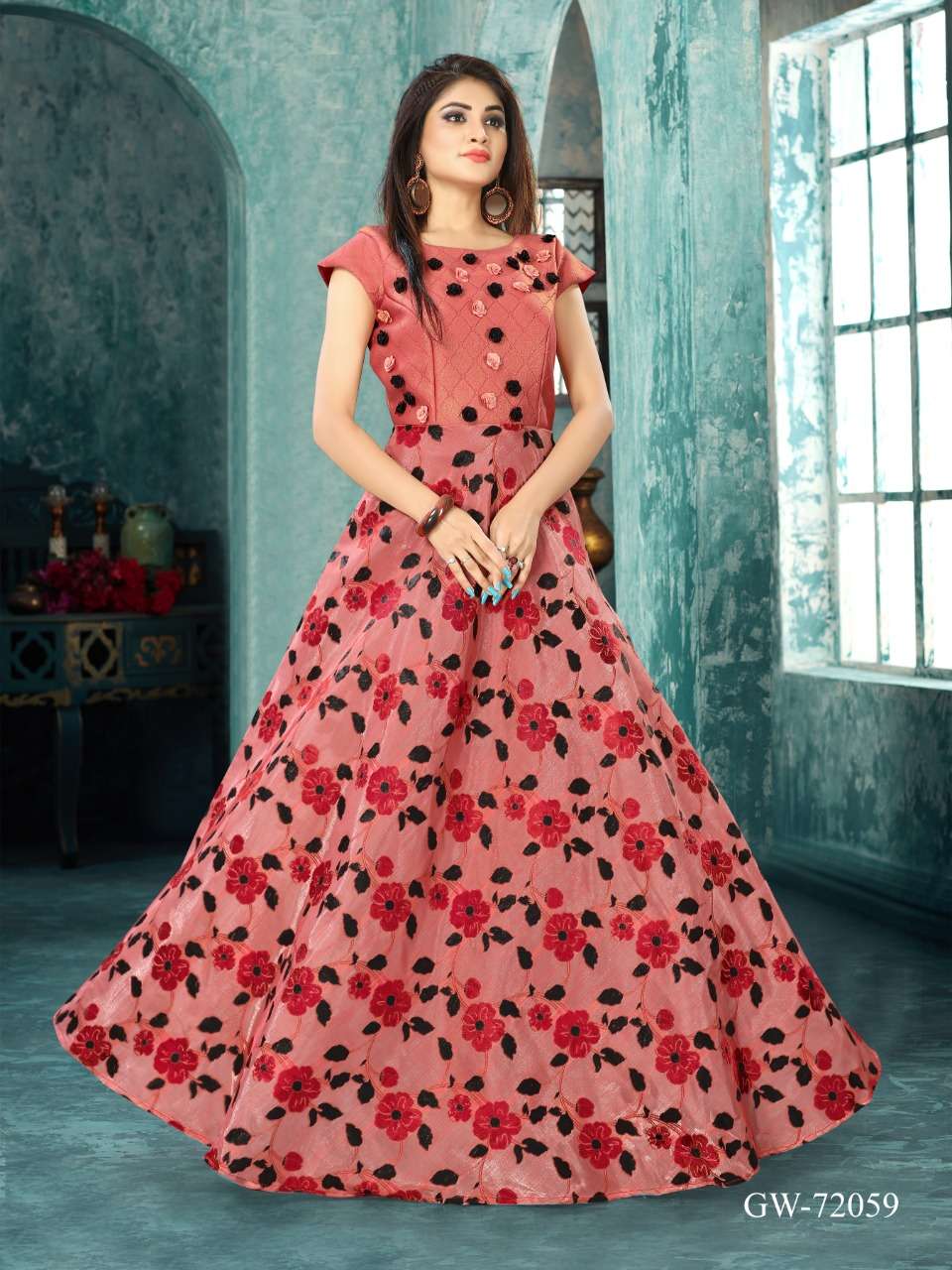 DESIGNER GOWN VOL-2 BY INDIAN WOMEN BEAUTIFUL STYLISH FANCY COLORFUL CASUAL WEAR & ETHNIC WEAR & READY TO WEAR IMPORTED GOWNS AT WHOLESALE PRICE