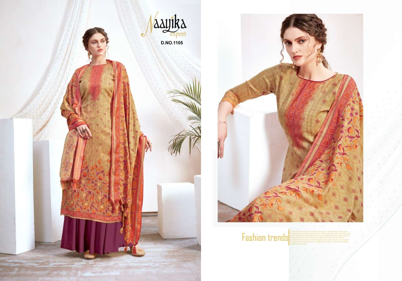 FLAVOURS VOL-1 BY NAAYIKA EXPORTS 1101 TO 1110 SERIES BEAUTIFUL STYLISH FANCY COLORFUL CASUAL WEAR & ETHNIC WEAR PURE PASHMINA PRINT DRESSES AT WHOLESALE PRICE