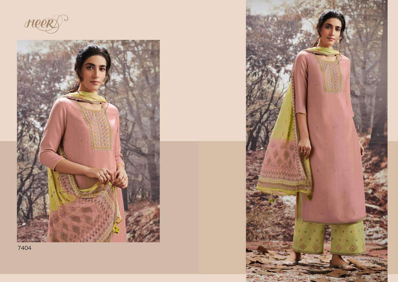 SUKOON BY HEER 7401 TO 7407 SERIES BEAUTIFUL WINTER COLLECTION SUITS STYLISH FANCY COLORFUL CASUAL WEAR & ETHNIC WEAR PASHMINA WOOL EMBROIDERED DRESSES AT WHOLESALE PRICE