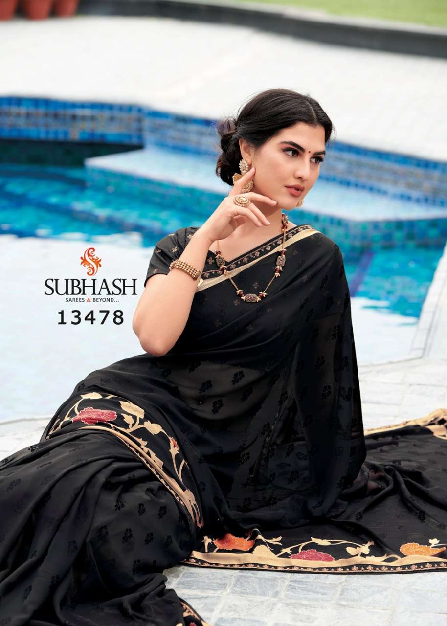 VINTAGE VOL-11 BY SUBHASH SAREES 13471 TO 13494 SERIES INDIAN TRADITIONAL WEAR COLLECTION BEAUTIFUL STYLISH FANCY COLORFUL PARTY WEAR & OCCASIONAL WEAR CHIFFON BRASSO SAREES AT WHOLESALE PRICE