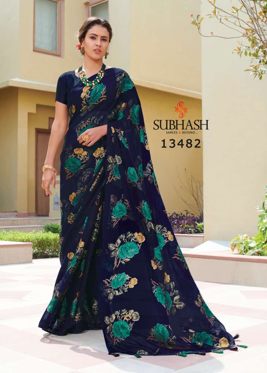 VINTAGE VOL-11 BY SUBHASH SAREES 13471 TO 13494 SERIES INDIAN TRADITIONAL WEAR COLLECTION BEAUTIFUL STYLISH FANCY COLORFUL PARTY WEAR & OCCASIONAL WEAR CHIFFON BRASSO SAREES AT WHOLESALE PRICE
