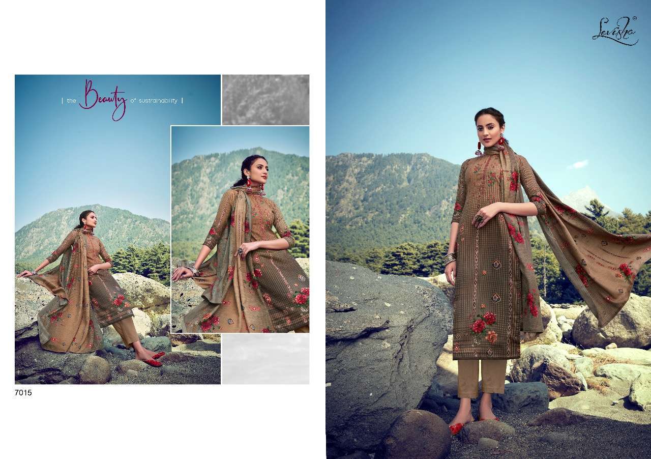 LINAYA BY LEVISHA 7013 TO 7020 SERIES BEAUTIFUL STYLISH FANCY COLORFUL CASUAL WEAR & ETHNIC WEAR PURE PASHMINA DIGITAL PRINT WITH EMBROIDERY DRESSES AT WHOLESALE PRICE