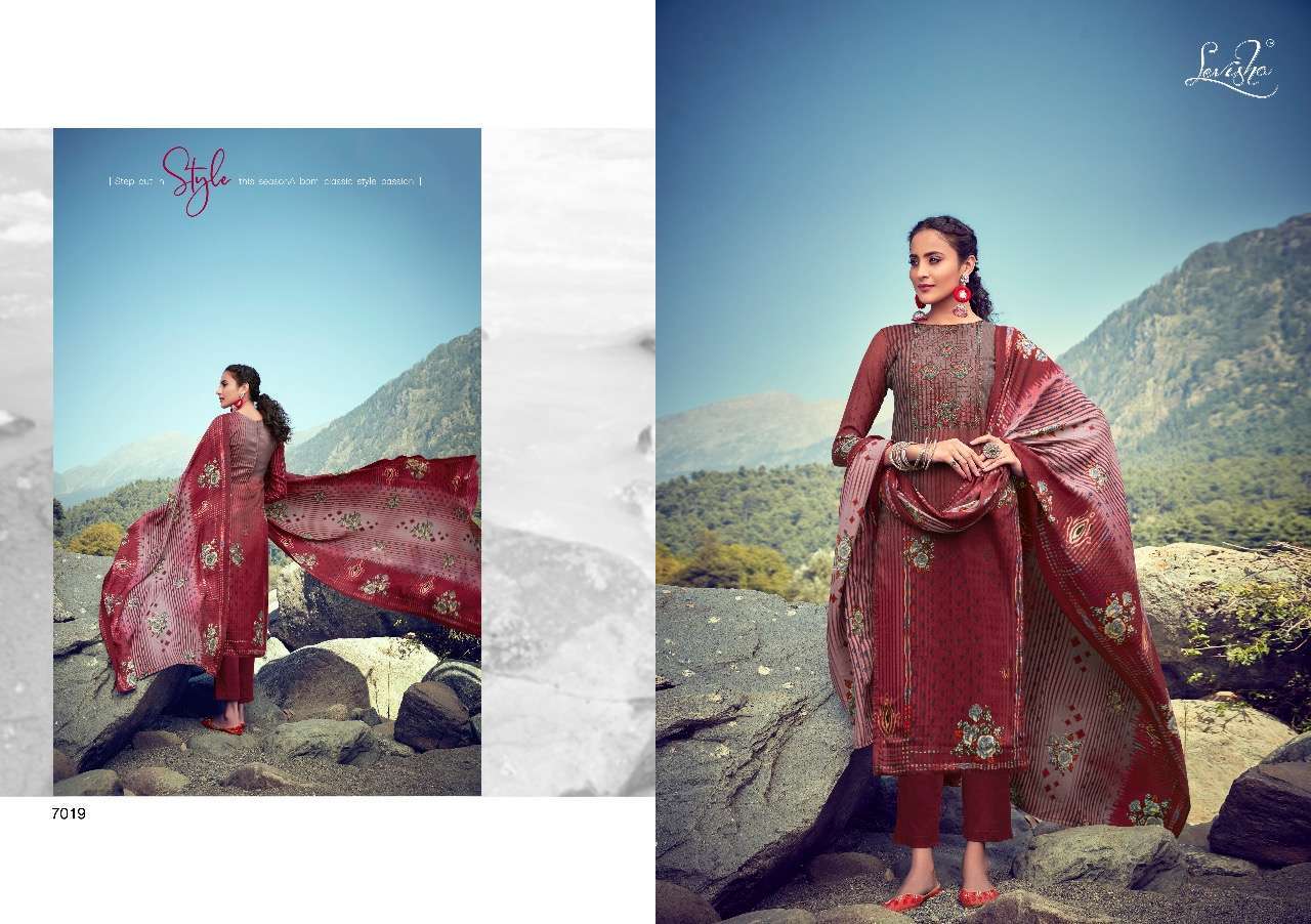 LINAYA BY LEVISHA 7013 TO 7020 SERIES BEAUTIFUL STYLISH FANCY COLORFUL CASUAL WEAR & ETHNIC WEAR PURE PASHMINA DIGITAL PRINT WITH EMBROIDERY DRESSES AT WHOLESALE PRICE