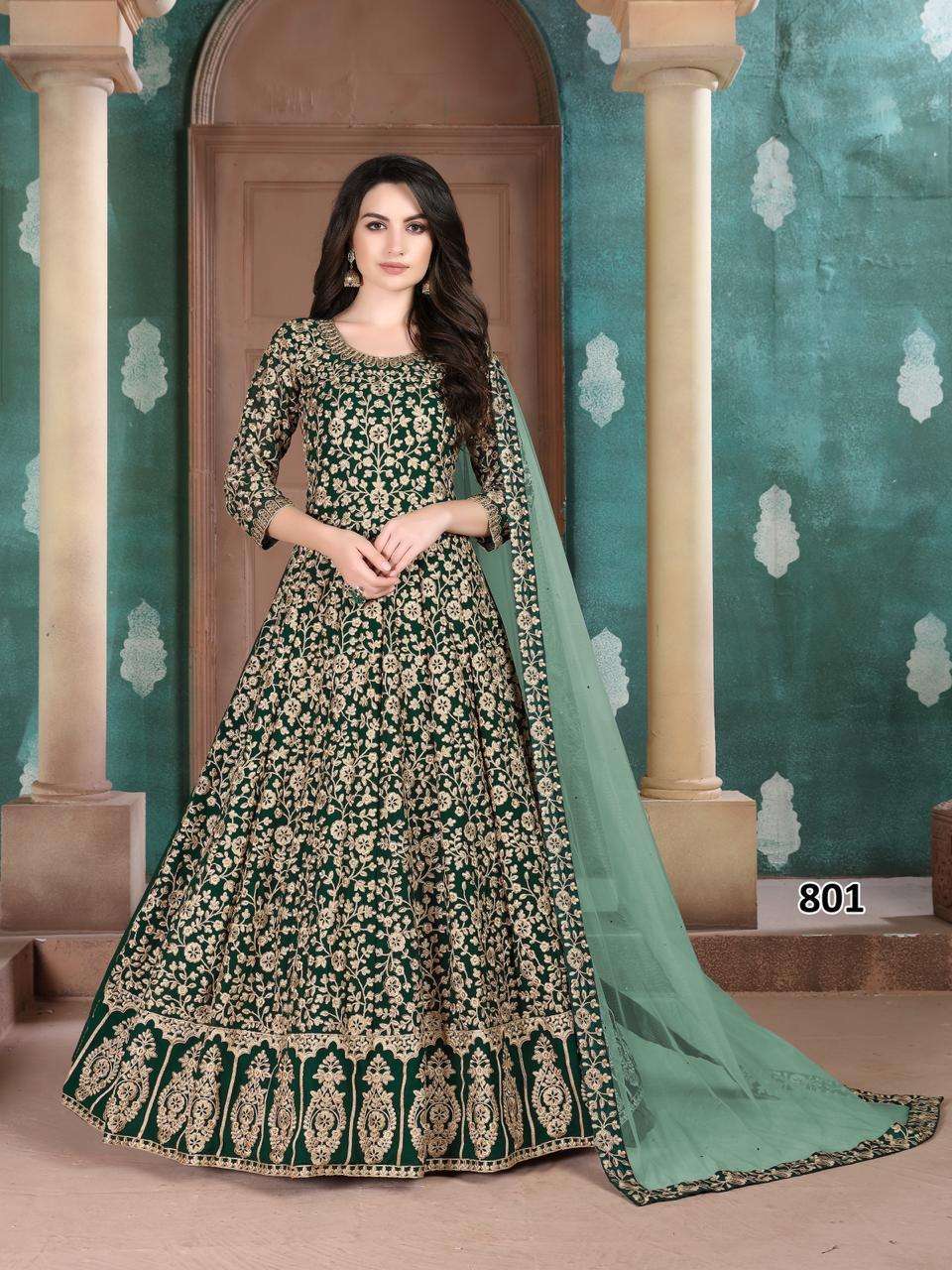 Aanaya Vol-108 By Twisha 801 To 804 Series Designer Wedding Collection Beautiful Stylish Fancy Colorful Party Wear & Occasional Wear Faux Georgette Embroidered Dresses At Wholesale Price