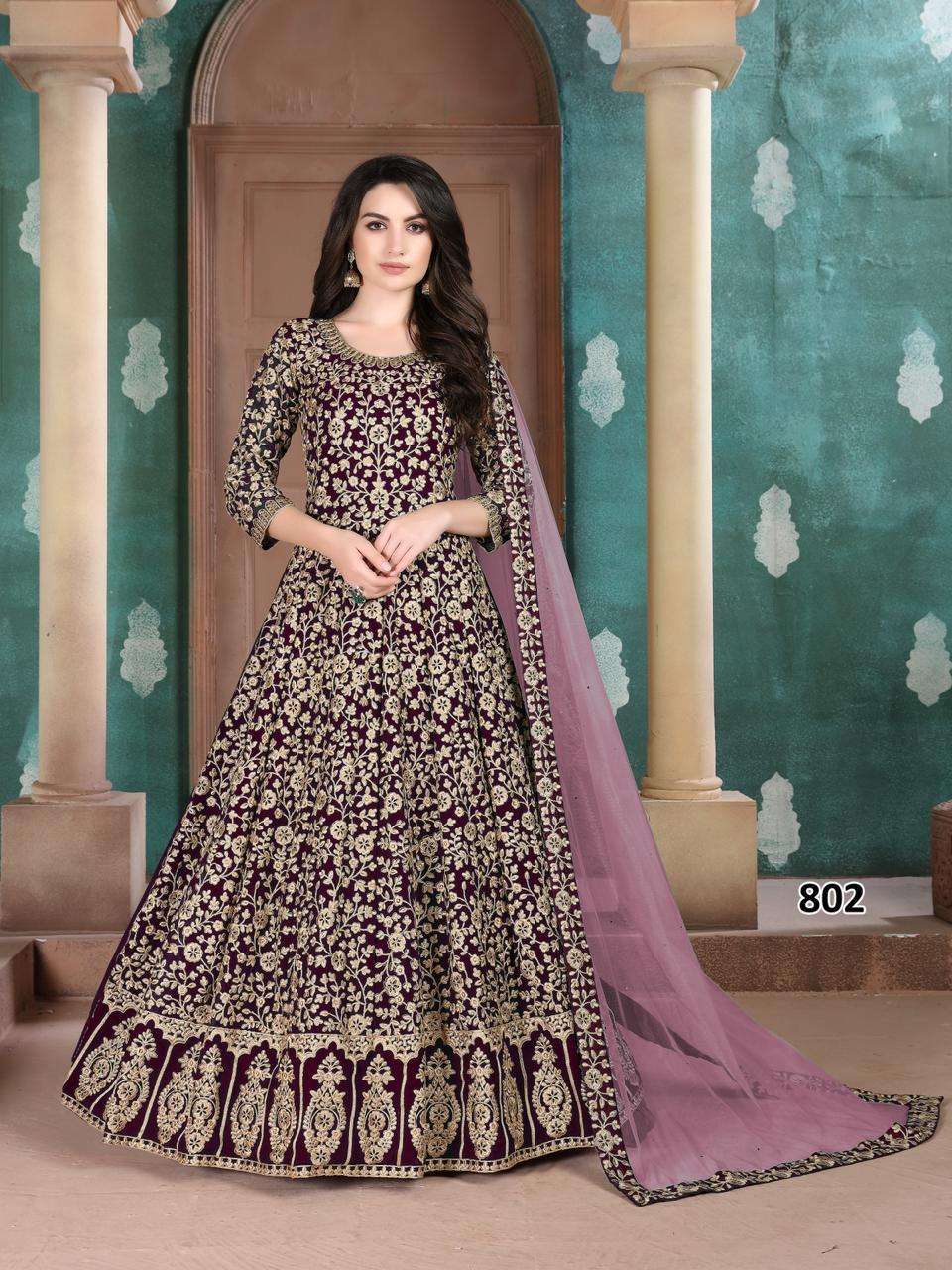 Aanaya Vol-108 By Twisha 801 To 804 Series Designer Wedding Collection Beautiful Stylish Fancy Colorful Party Wear & Occasional Wear Faux Georgette Embroidered Dresses At Wholesale Price