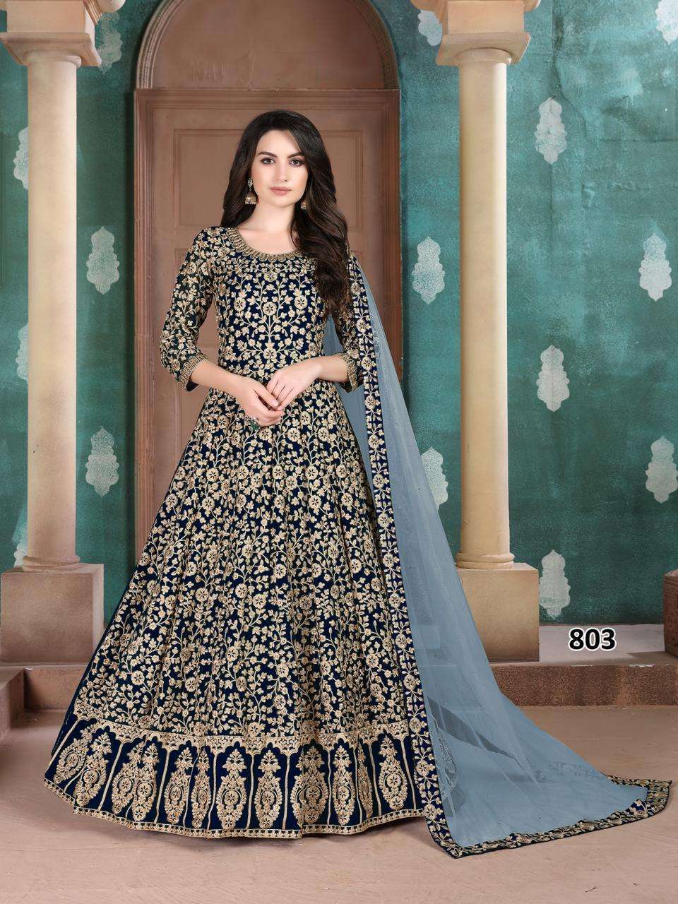 Aanaya Vol-108 By Twisha 801 To 804 Series Designer Wedding Collection Beautiful Stylish Fancy Colorful Party Wear & Occasional Wear Faux Georgette Embroidered Dresses At Wholesale Price