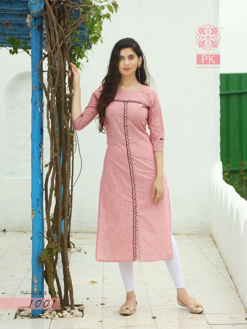 FASHION DREAM VOL-1 BY PK 1001 TO 1010 SERIES BEAUTIFUL STYLISH COLORFUL FANCY PARTY WEAR & ETHNIC WEAR & READY TO WEAR RAYON AND COTTON MANUAL WORKED KURTIS AT WHOLESALE PRICE