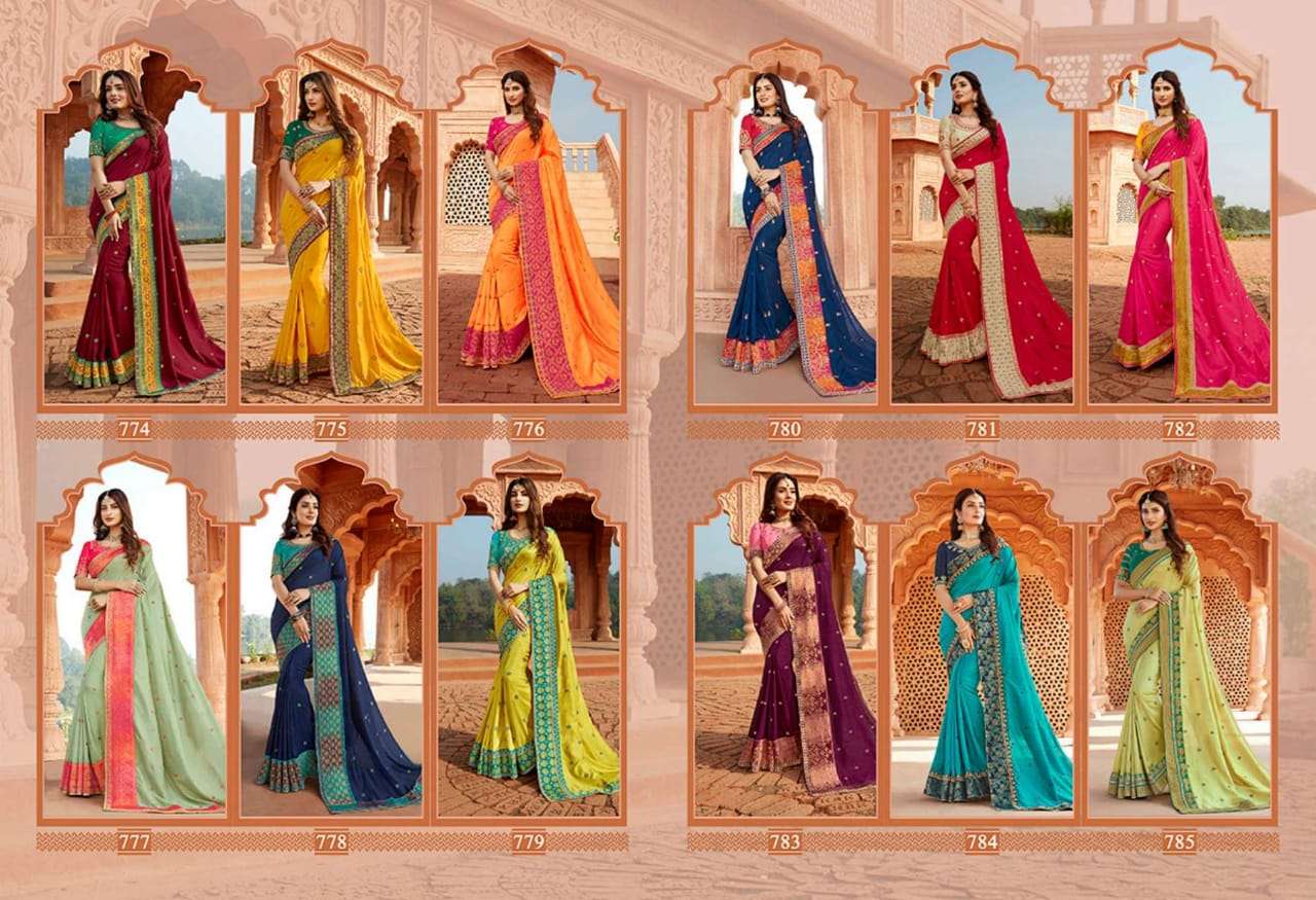 GRANDIOSE VOL-3 BY VISHAL PRINTS 774 TO 785 SERIES INDIAN TRADITIONAL WEAR COLLECTION BEAUTIFUL STYLISH FANCY COLORFUL PARTY WEAR & OCCASIONAL WEAR FANCY SAREES AT WHOLESALE PRICE
