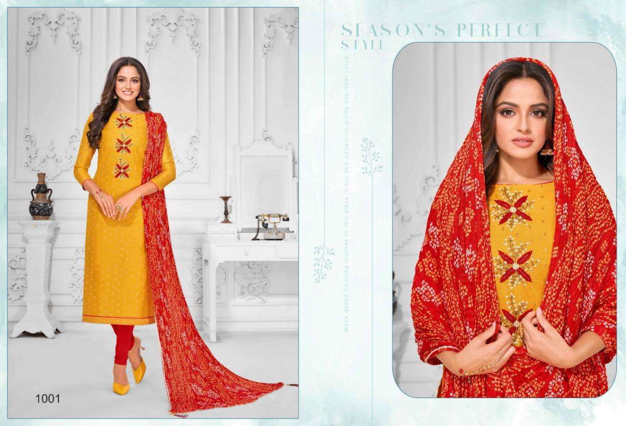 BHANDEJ CRUSH BY SHAGUN LIFESTYLE 1001 TO 1012 SERIES BEAUTIFUL STYLISH FANCY COLORFUL CASUAL WEAR & ETHNIC WEAR MODAL BUTTI WITH HANDWORK DRESSES AT WHOLESALE PRICE