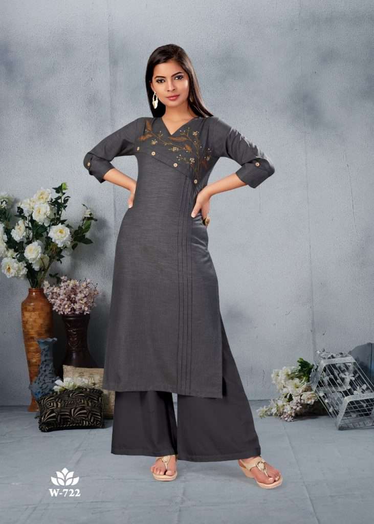 CLASSIC BY SNAPSTYLE 719 TO 722 SERIES BEAUTIFUL STYLISH FANCY COLORFUL CASUAL WEAR & ETHNIC WEAR COTTON SLUB EMBROIDERED KURTIS AT WHOLESALE PRICE