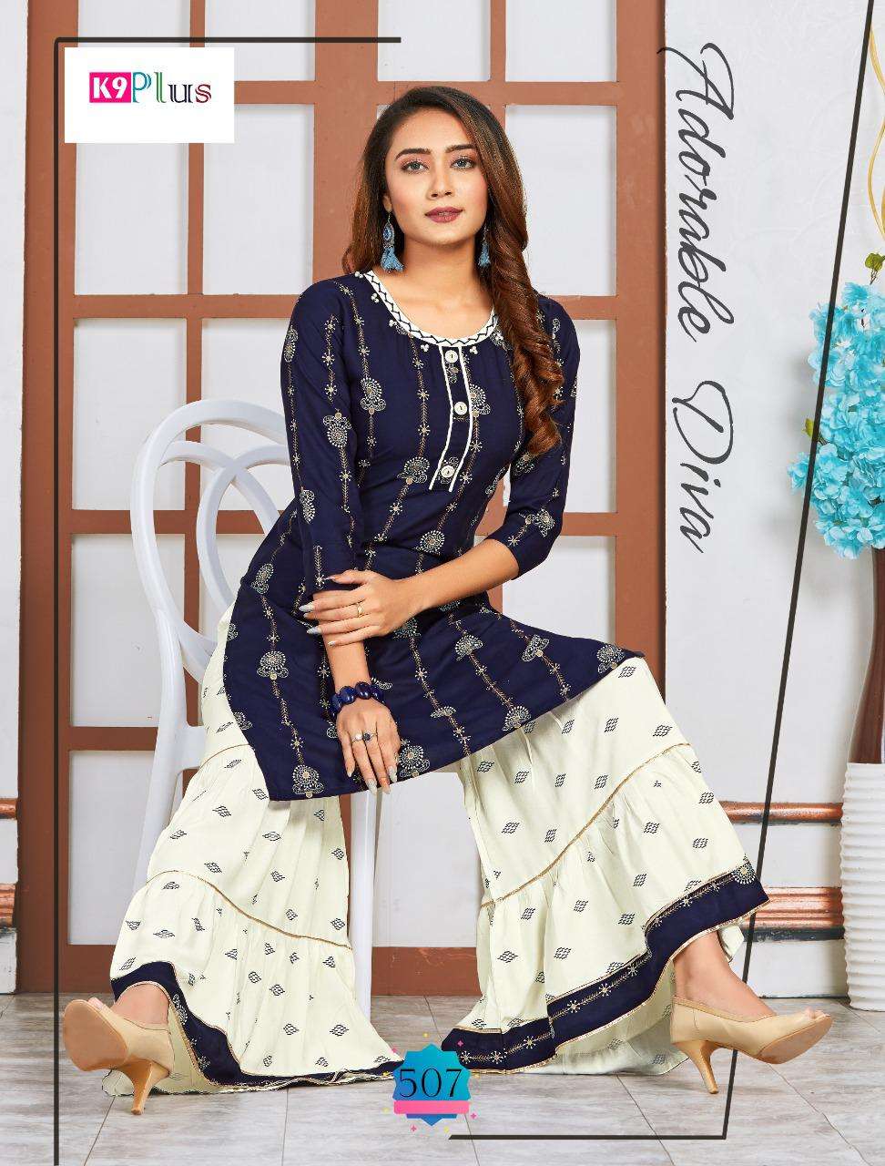 SILVER BY K9 PLUS 501 TO 508 SERIES STYLISH FANCY BEAUTIFUL COLORFUL CASUAL WEAR & ETHNIC WEAR HEAVY RAYON EMBROIDERED KURTIS AT WHOLESALE PRICE