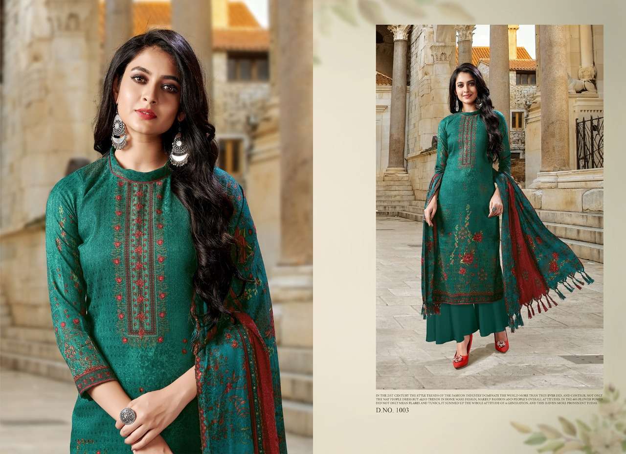 DWISHA BY LOOK FAB 1001 TO 1007 SERIES BEAUTIFUL SUITS STYLISH FANCY COLORFUL PARTY WEAR & OCCASIONAL WEAR PASHMINA PRINTED DRESSES AT WHOLESALE PRICE