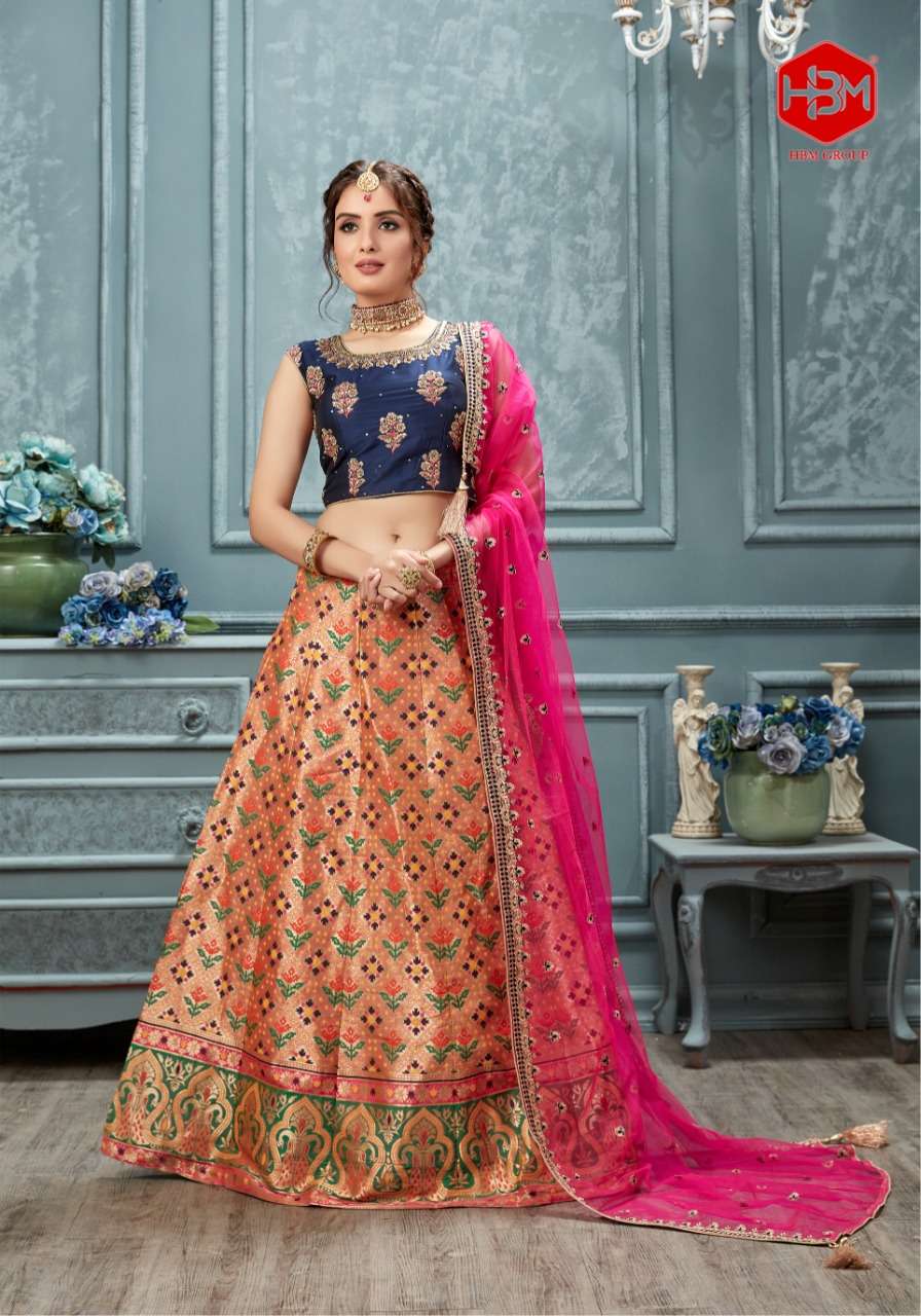 RANGEEN BY HBM 1001 TO 1006 SERIES BRIDAL WEAR COLLECTION BEAUTIFUL STYLISH COLORFUL FANCY PARTY WEAR & OCCASIONAL WEAR BANARASI LEHENGAS AT WHOLESALE PRICE