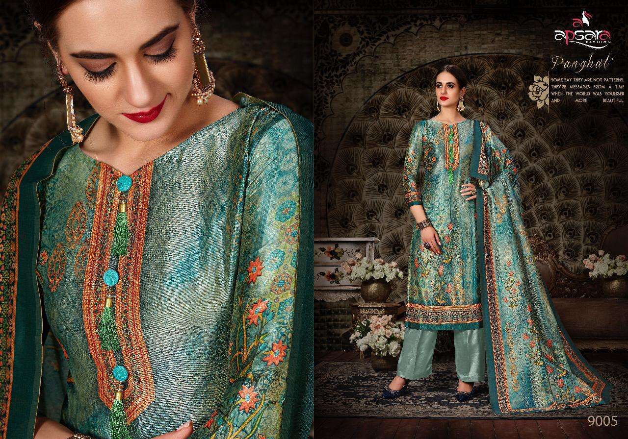PANGHAT BY APSARA 9001 TO 9010 SERIES BEAUTIFUL STYLISH SHARARA SUITS FANCY COLORFUL CASUAL WEAR & ETHNIC WEAR & READY TO WEAR SILK DIGITAL PRINTED DRESSES AT WHOLESALE PRICE