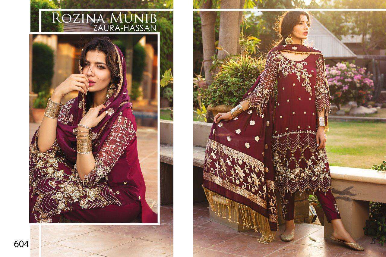 ROZINA MUNIB NX BY ZURA HASSAN BEAUTIFUL STYLISH SHARARA SUITS FANCY COLORFUL CASUAL WEAR & ETHNIC WEAR & READY TO WEAR FAUX GEORGETTE WITH EMBROIDERY DRESSES AT WHOLESALE PRICE