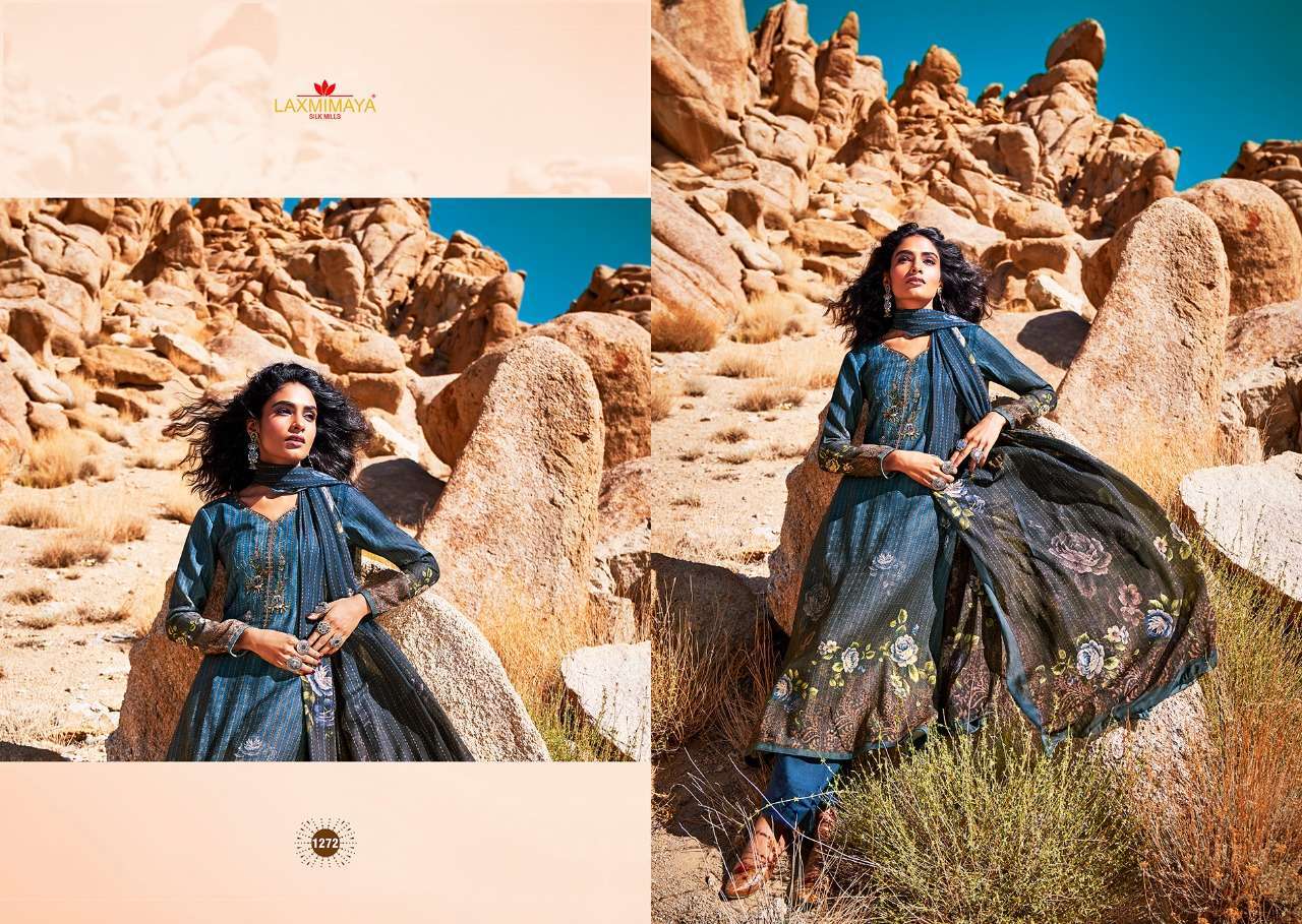 INARA BY LAXMIMAYA SILK MILL 1266 TO 1273 SERIES BEAUTIFUL STYLISH SHARARA SUITS FANCY COLORFUL CASUAL WEAR & ETHNIC WEAR & READY TO WEAR PURE PASHMINA TWILL DIGITAL PRINTED DRESSES AT WHOLESALE PRICE