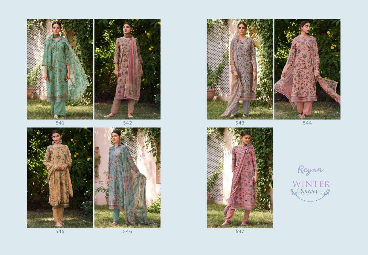 WINTER WAVES BY REYNA 541 TO 547 SERIES DESIGNER PAKISTANI SUITS COLLECTION BEAUTIFUL STYLISH FANCY COLORFUL PARTY WEAR & OCCASIONAL WEAR PASHMINA DIGITAL PRINTED DRESSES AT WHOLESALE PRICE