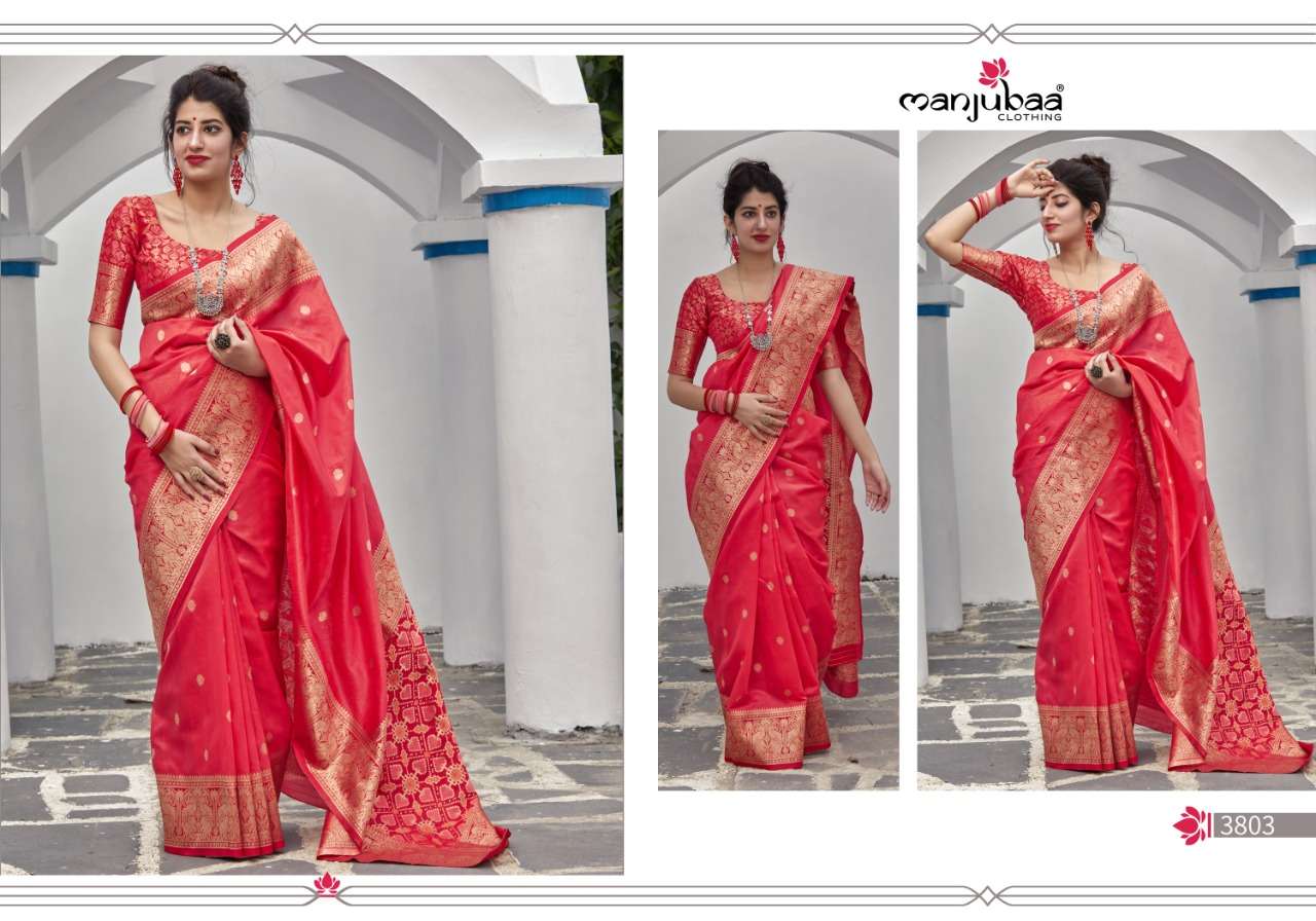 MAHALAYA SILK BY MANJUBAA CLOTHING 3801 TO 3810 SERIES INDIAN TRADITIONAL WEAR COLLECTION BEAUTIFUL STYLISH FANCY COLORFUL PARTY WEAR & OCCASIONAL WEAR SILK SAREES AT WHOLESALE PRICE