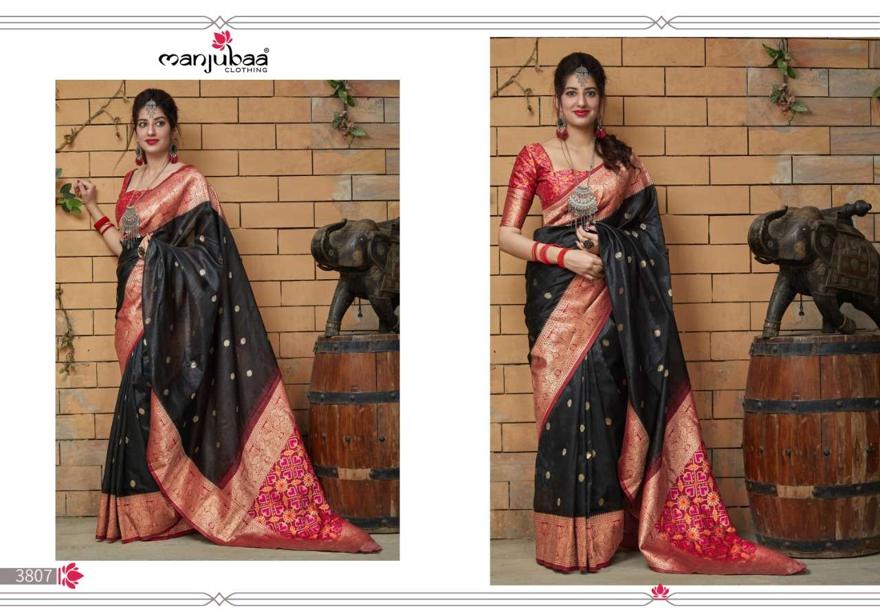 MAHALAYA SILK BY MANJUBAA CLOTHING 3801 TO 3810 SERIES INDIAN TRADITIONAL WEAR COLLECTION BEAUTIFUL STYLISH FANCY COLORFUL PARTY WEAR & OCCASIONAL WEAR SILK SAREES AT WHOLESALE PRICE