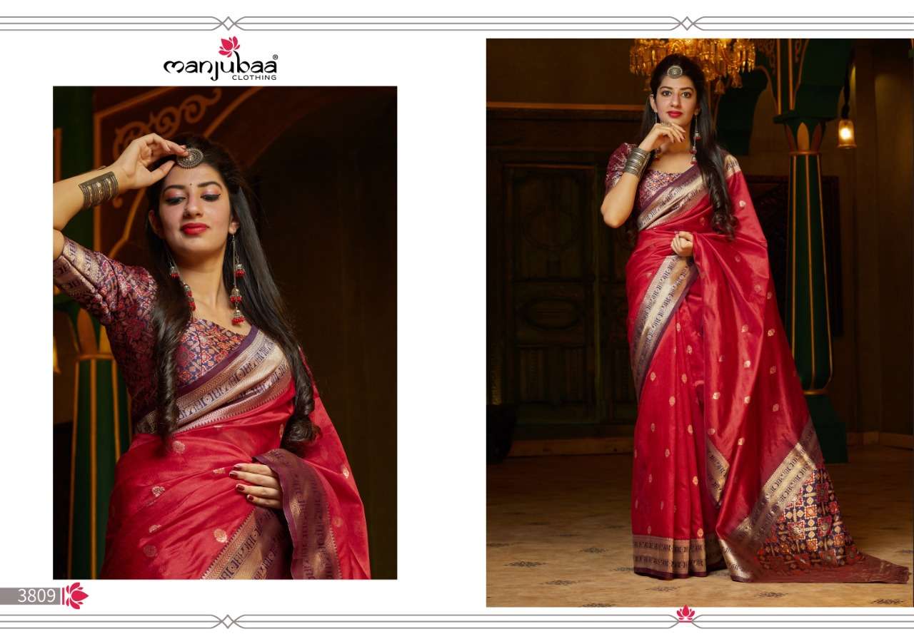 MAHALAYA SILK BY MANJUBAA CLOTHING 3801 TO 3810 SERIES INDIAN TRADITIONAL WEAR COLLECTION BEAUTIFUL STYLISH FANCY COLORFUL PARTY WEAR & OCCASIONAL WEAR SILK SAREES AT WHOLESALE PRICE