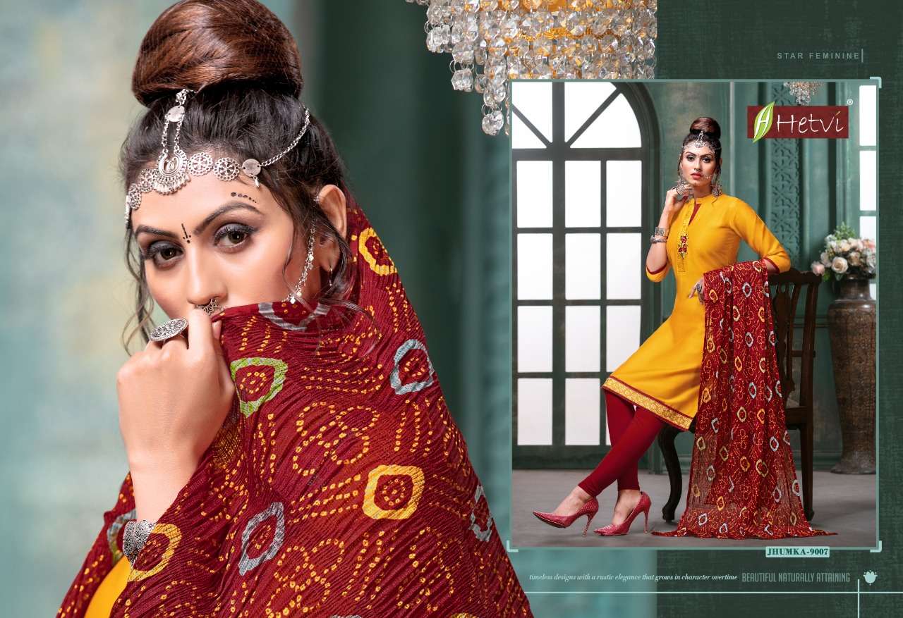 JHUMKA BY HETVI 9001 TO 9008 SERIES BEAUTIFUL SUITS COLORFUL STYLISH FANCY CASUAL WEAR & ETHNIC WEAR JAM SATIN DRESSES AT WHOLESALE PRICE