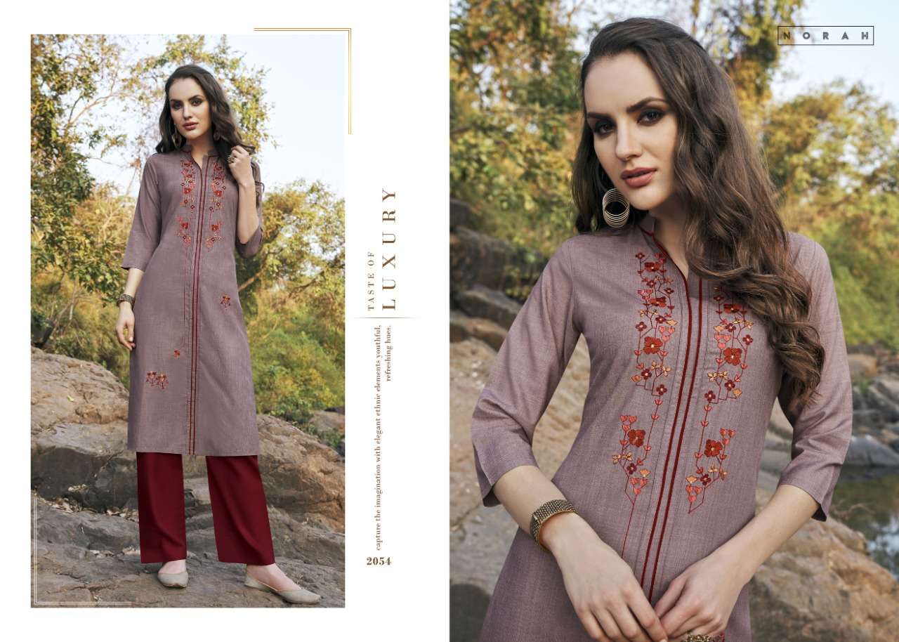 NETAL BY NORAH 2052 TO 2055 SERIES BEAUTIFUL STYLISH FANCY COLORFUL CASUAL WEAR & ETHNIC WEAR SOFT COTTON EMBROIDERED KURTIS AT WHOLESALE PRICE