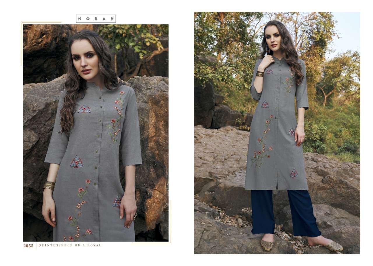 NETAL BY NORAH 2052 TO 2055 SERIES BEAUTIFUL STYLISH FANCY COLORFUL CASUAL WEAR & ETHNIC WEAR SOFT COTTON EMBROIDERED KURTIS AT WHOLESALE PRICE