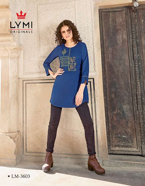 ARTWORK BY LYMI ORIGINAL 3601 TO 3608 SERIES BEAUTIFUL STYLISH FANCY COLORFUL CASUAL WEAR & ETHNIC WEAR RAYON FLEX WITH EMBROIDERY KURTIS AT WHOLESALE PRICE