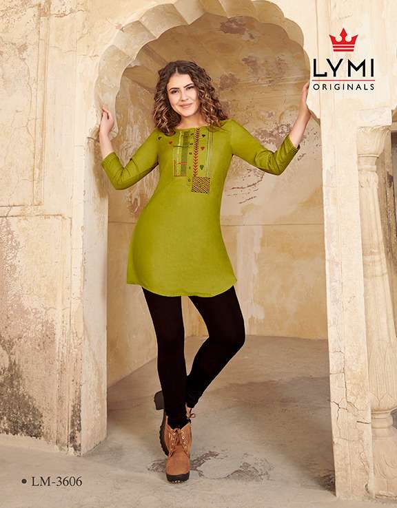 ARTWORK BY LYMI ORIGINAL 3601 TO 3608 SERIES BEAUTIFUL STYLISH FANCY COLORFUL CASUAL WEAR & ETHNIC WEAR RAYON FLEX WITH EMBROIDERY KURTIS AT WHOLESALE PRICE