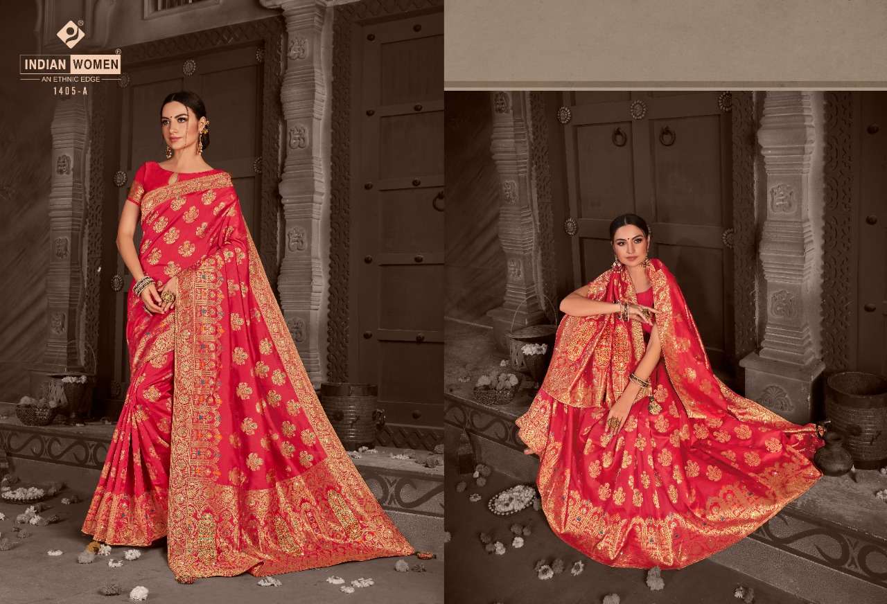 INDRAPRASTHA BY INDIAN WOMEN INDIAN TRADITIONAL WEAR COLLECTION BEAUTIFUL STYLISH FANCY COLORFUL PARTY WEAR & OCCASIONAL WEAR TWO TONE SILK SAREES AT WHOLESALE PRICE