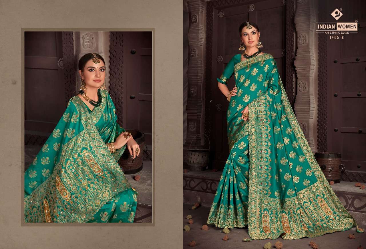 INDRAPRASTHA BY INDIAN WOMEN INDIAN TRADITIONAL WEAR COLLECTION BEAUTIFUL STYLISH FANCY COLORFUL PARTY WEAR & OCCASIONAL WEAR TWO TONE SILK SAREES AT WHOLESALE PRICE