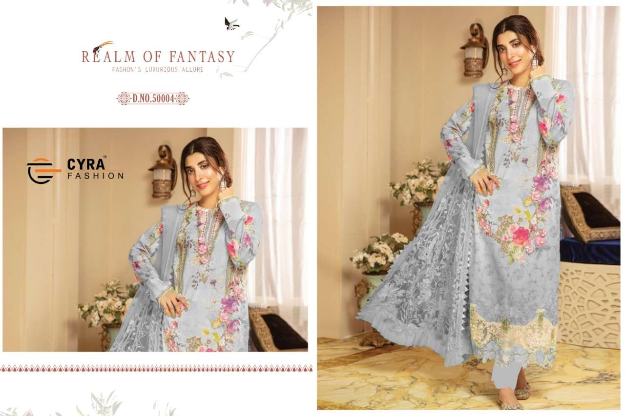 ALIZAH VOL-5 5004 SERIES BY CYRA FASHION 5004-A TO 5004-F SERIES PAKISTANI SUITS BEAUTIFUL FANCY COLORFUL STYLISH PARTY WEAR & OCCASIONAL WEAR JAM COTTON WITH PATCH EMBROIDERY DRESSES AT WHOLESALE PRICE