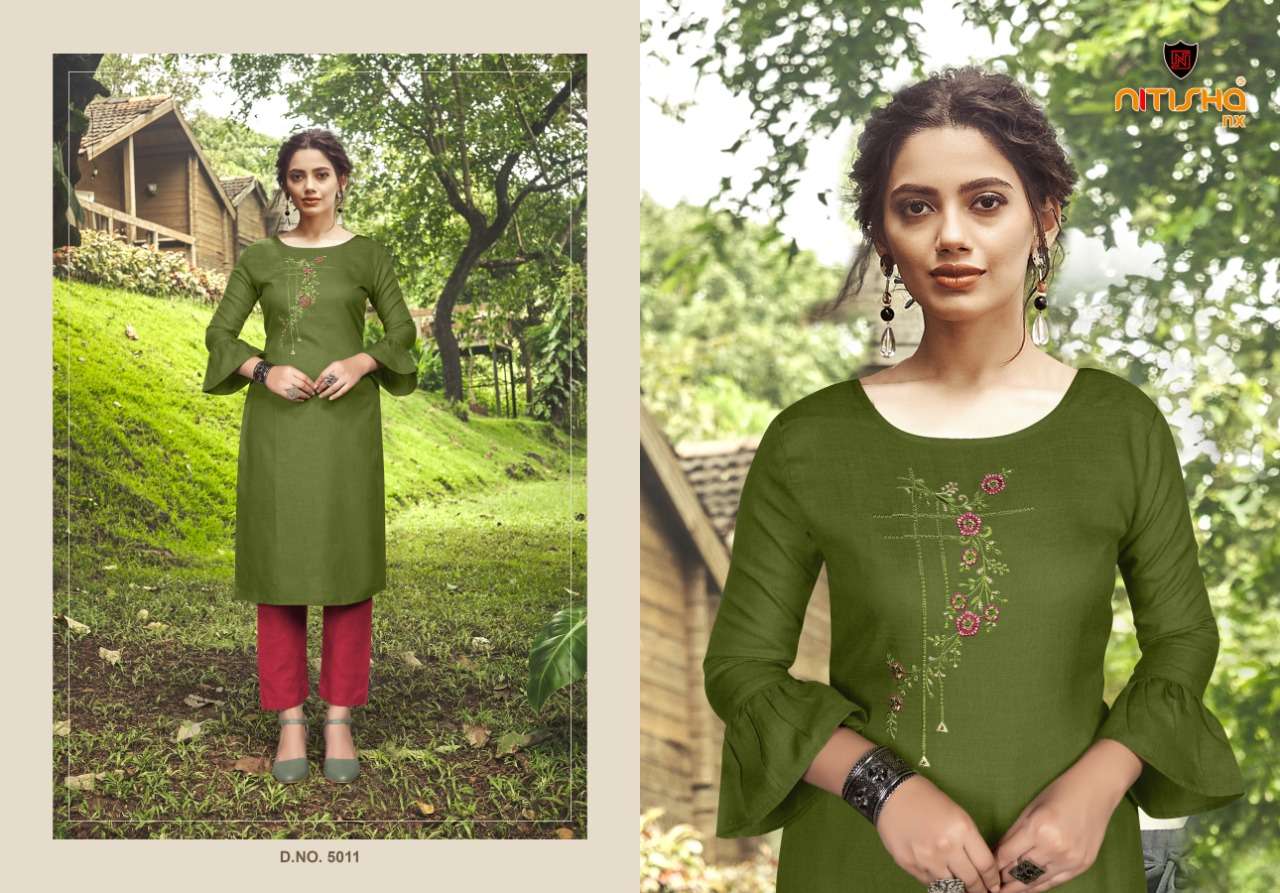VIVA VOL-5 BY NITISHA NX 5001 TO 5011 SERIES BEAUTIFUL STYLISH FANCY COLORFUL CASUAL WEAR & ETHNIC WEAR HEAVY SOFT COTTON EMBROIDERED KURTIS AT WHOLESALE PRICE