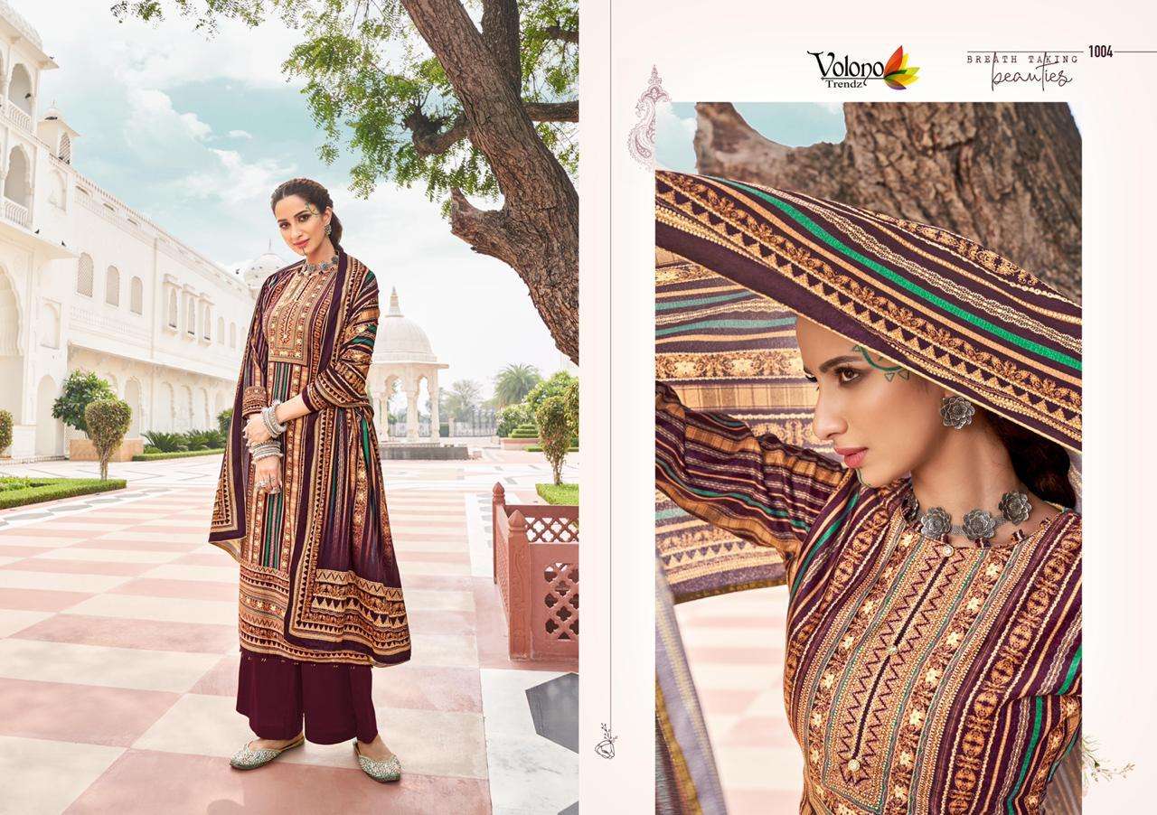 VELVET BY VOLONO TRENDZ 1001 TO 1006 SERIES BEAUTIFUL SUITS STYLISH COLORFUL FANCY CASUAL WEAR & ETHNIC WEAR 9000 VELVET DIGITAL PRINTED DRESSES AT WHOLESALE PRICE