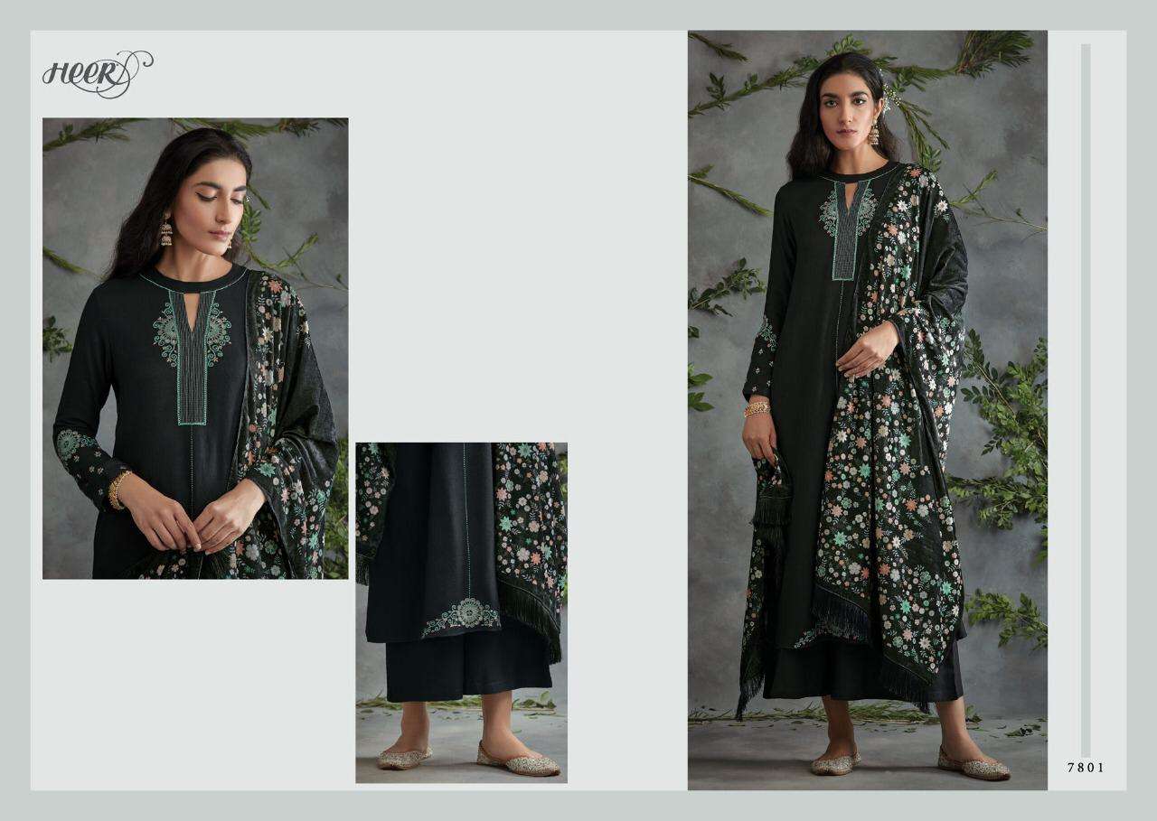 TARANA BY HEER 7801 TO 7808 SERIES BEAUTIFUL SUITS STYLISH COLORFUL FANCY CASUAL WEAR & ETHNIC WEAR COMPRICES OF PASHMINA DRESSES AT WHOLESALE PRICE
