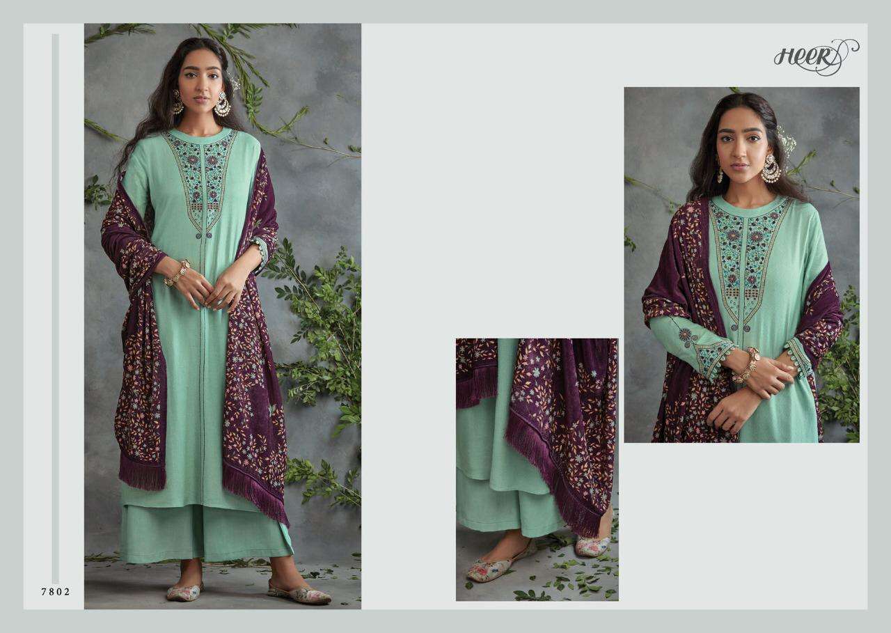 TARANA BY HEER 7801 TO 7808 SERIES BEAUTIFUL SUITS STYLISH COLORFUL FANCY CASUAL WEAR & ETHNIC WEAR COMPRICES OF PASHMINA DRESSES AT WHOLESALE PRICE