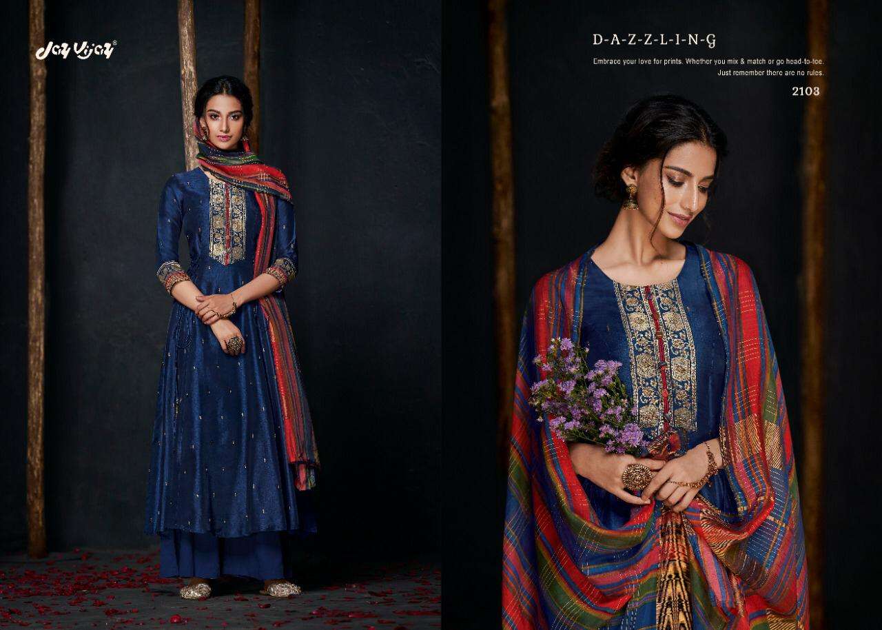 ALOHA REMIX BY JAY VIJAY PRINT 2103 TO 2149 SERIES BEAUTIFUL SUITS STYLISH COLORFUL FANCY CASUAL WEAR & ETHNIC WEAR PURE BEMBERG SILK WITH HANDWORK DRESSES AT WHOLESALE PRICE