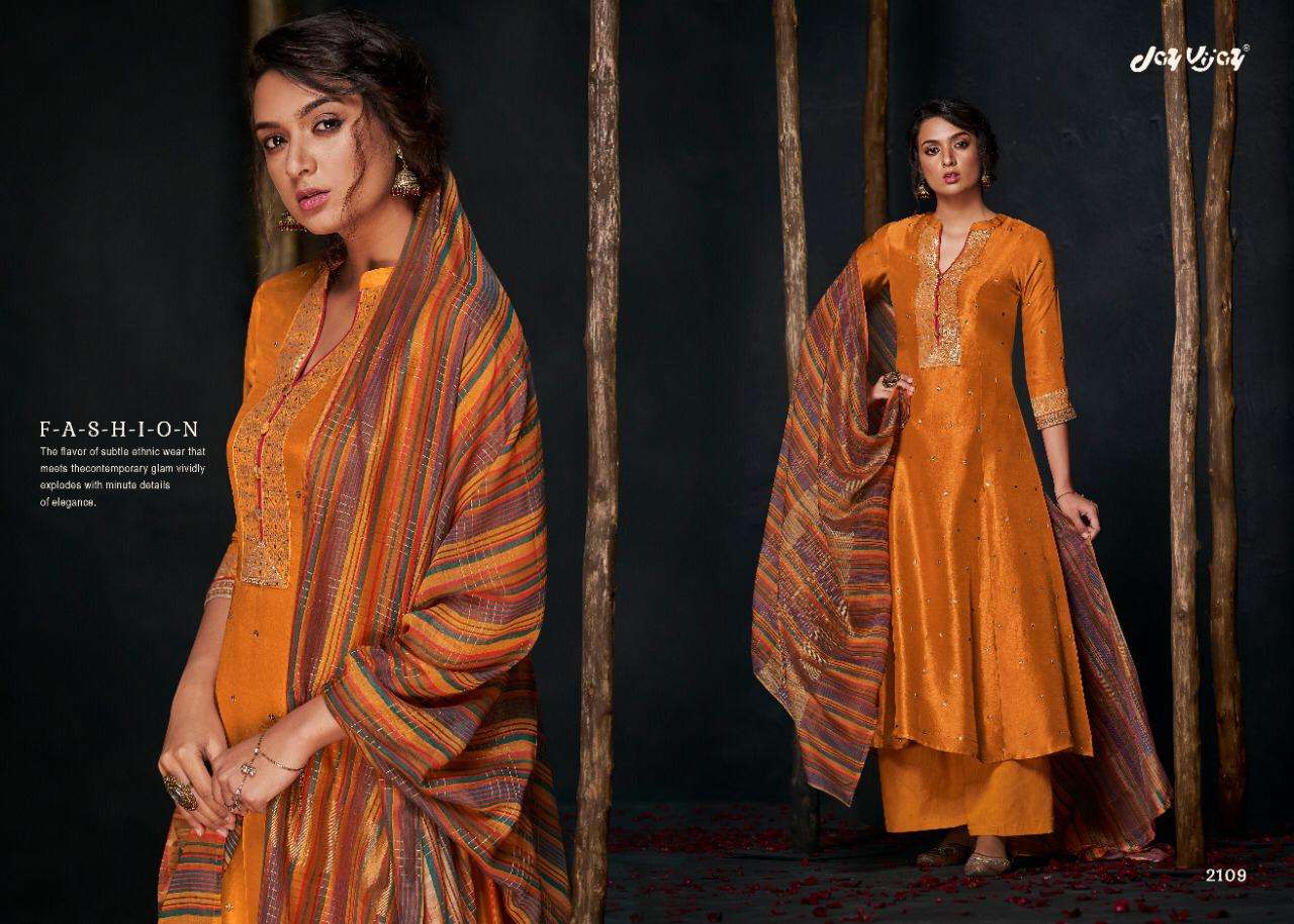 ALOHA REMIX BY JAY VIJAY PRINT 2103 TO 2149 SERIES BEAUTIFUL SUITS STYLISH COLORFUL FANCY CASUAL WEAR & ETHNIC WEAR PURE BEMBERG SILK WITH HANDWORK DRESSES AT WHOLESALE PRICE