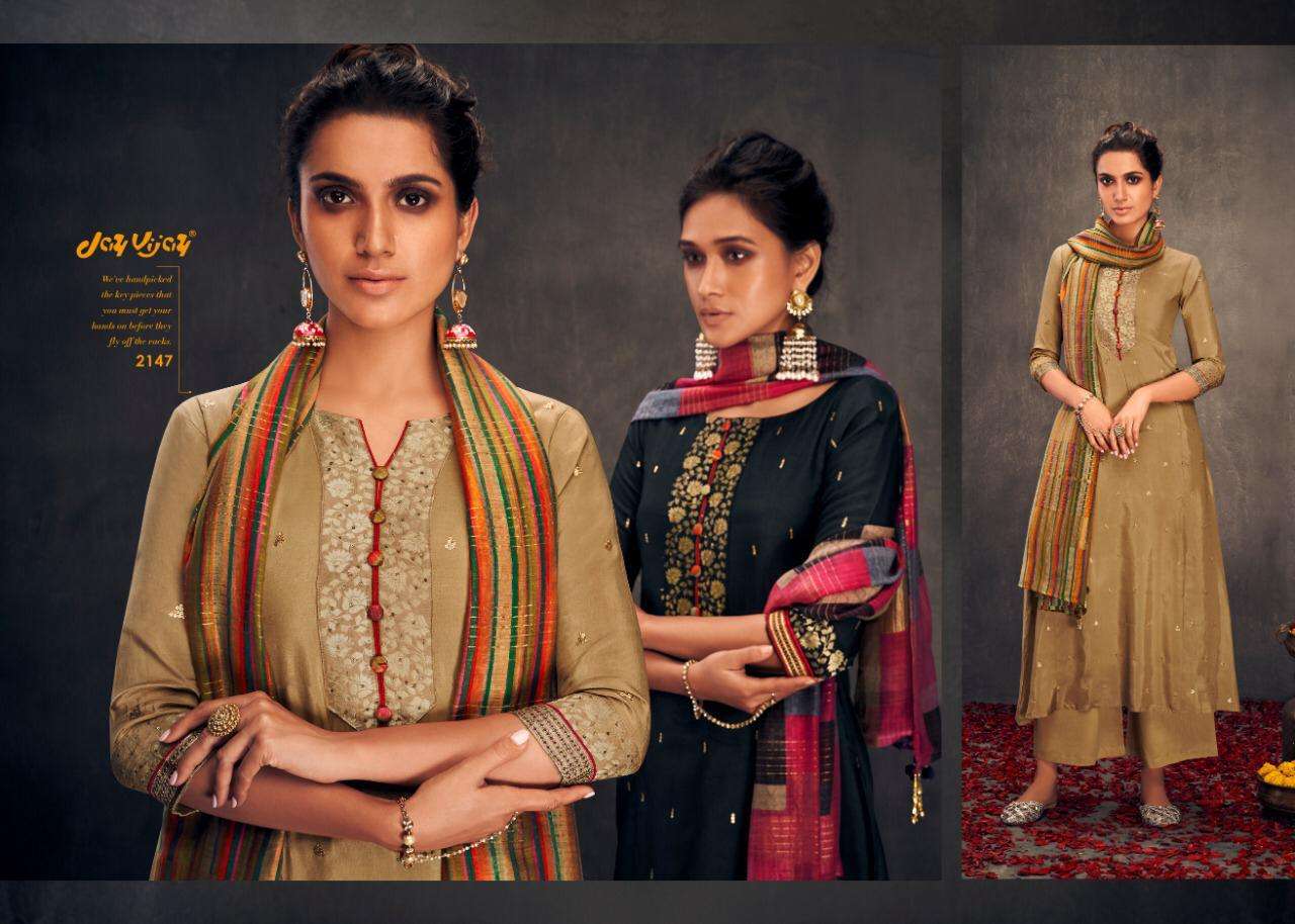 ALOHA REMIX BY JAY VIJAY PRINT 2103 TO 2149 SERIES BEAUTIFUL SUITS STYLISH COLORFUL FANCY CASUAL WEAR & ETHNIC WEAR PURE BEMBERG SILK WITH HANDWORK DRESSES AT WHOLESALE PRICE