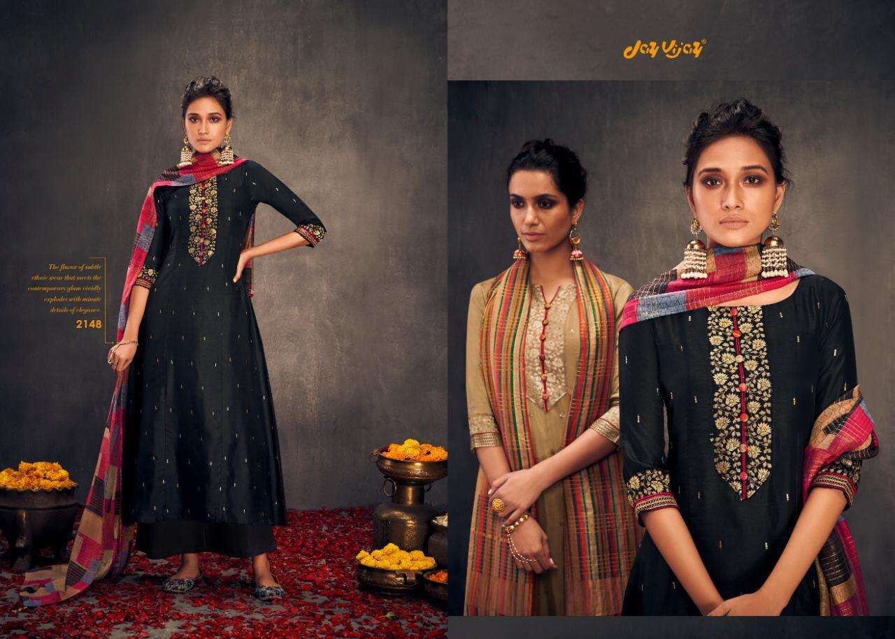 ALOHA REMIX BY JAY VIJAY PRINT 2103 TO 2149 SERIES BEAUTIFUL SUITS STYLISH COLORFUL FANCY CASUAL WEAR & ETHNIC WEAR PURE BEMBERG SILK WITH HANDWORK DRESSES AT WHOLESALE PRICE
